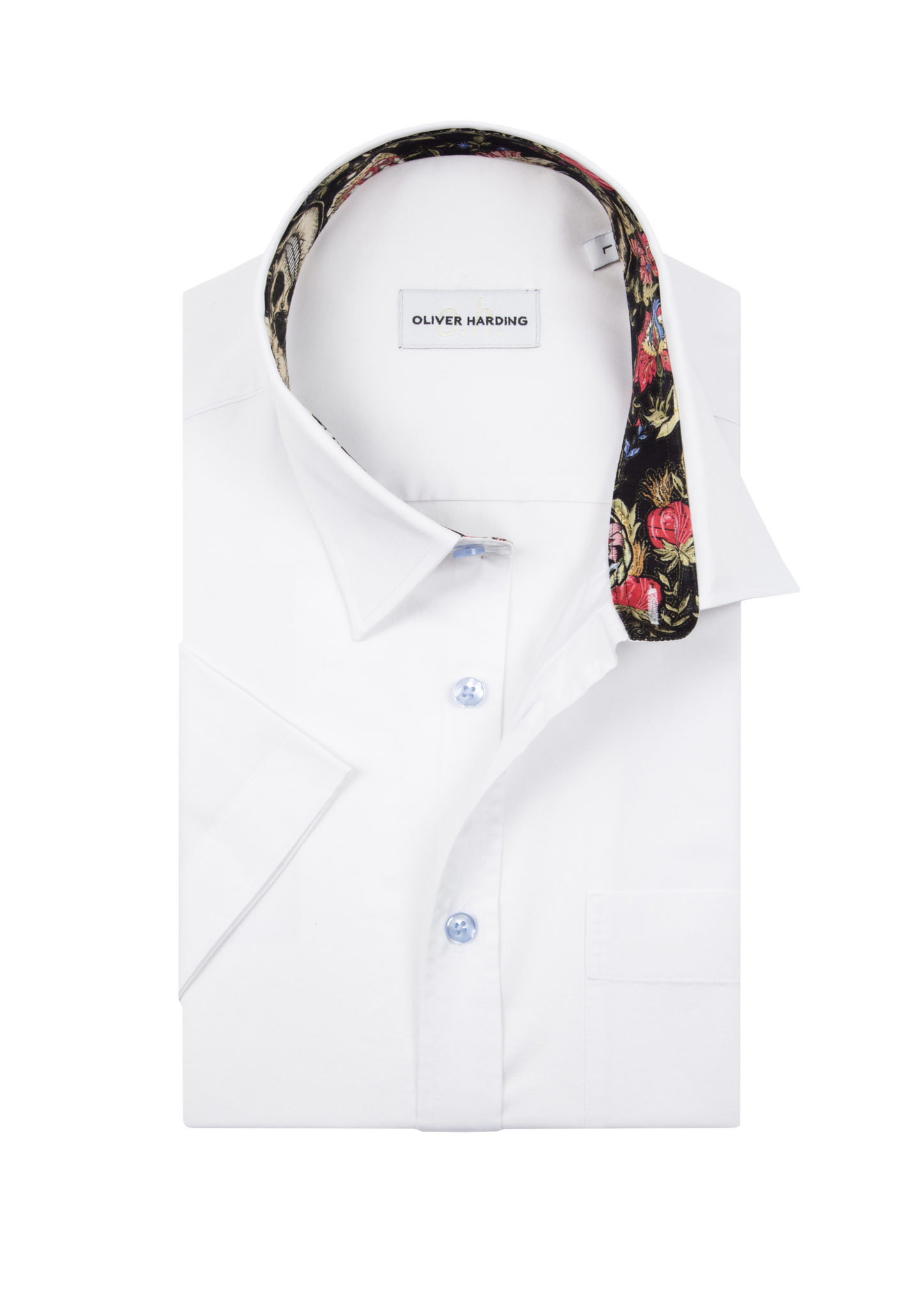 Men's 100% Cotton White Short Sleeve Oxford Button-Down Collar Shirt