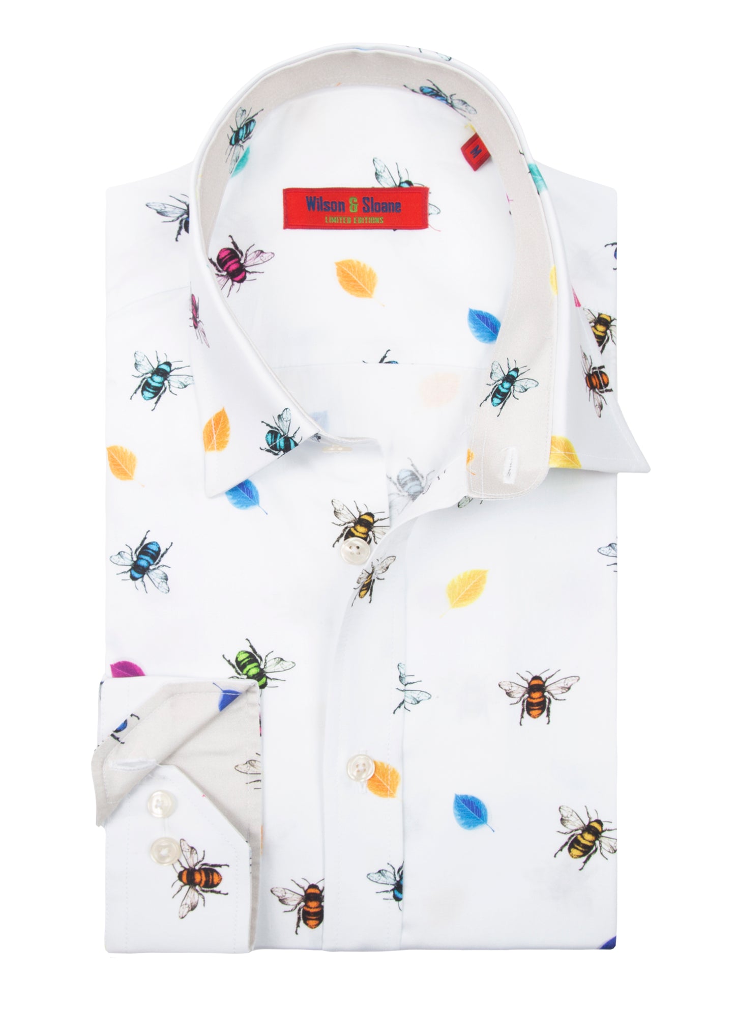 White Bee Print Shirt