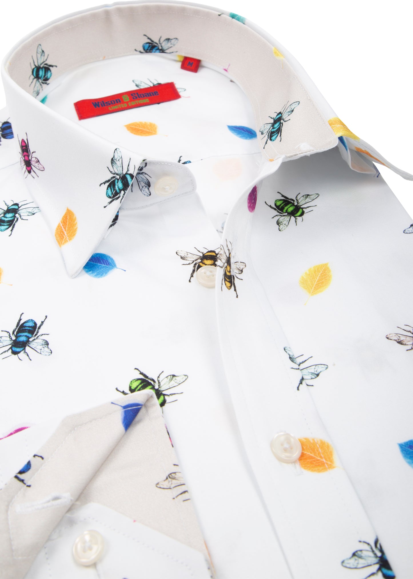 White Bee Print Shirt