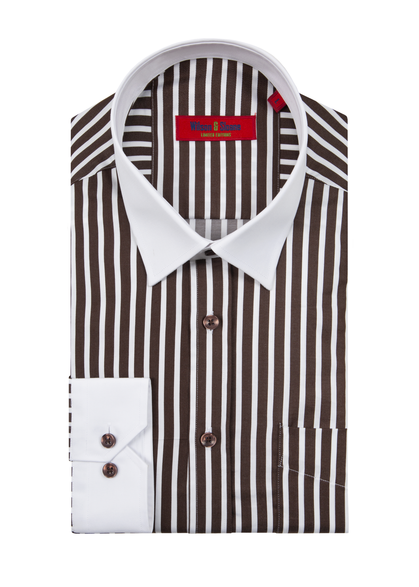 Brown and White Striped Shirt