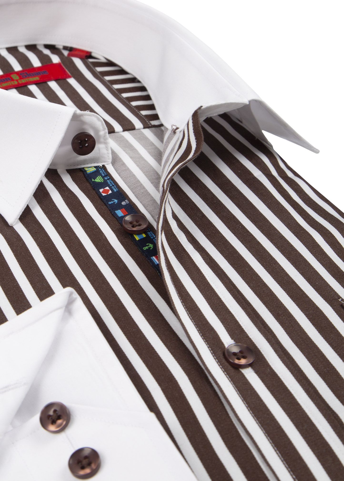 Brown and White Striped Shirt