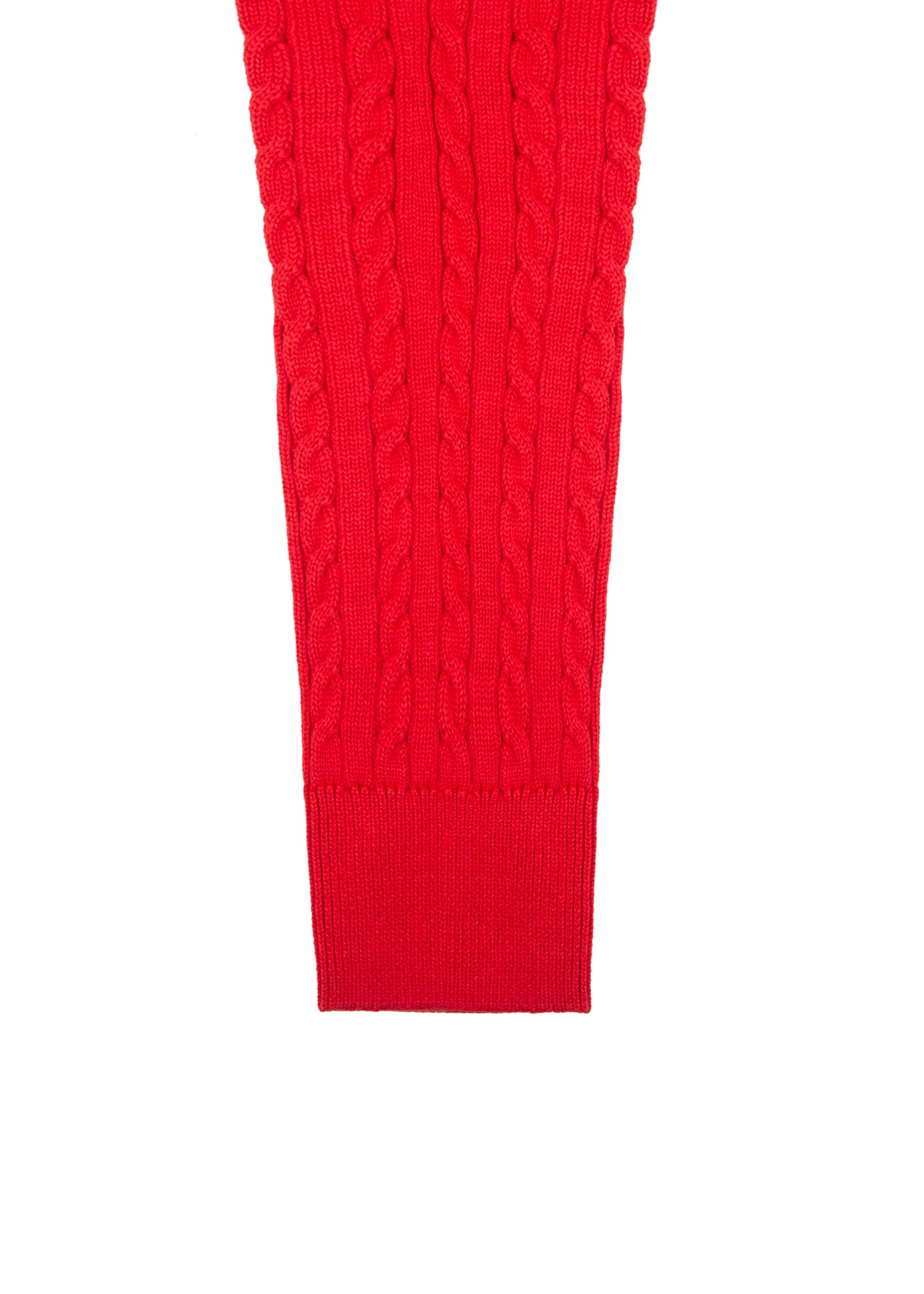 Men's 100% Cotton Red Cable Knit Quarter-Zip Jumper