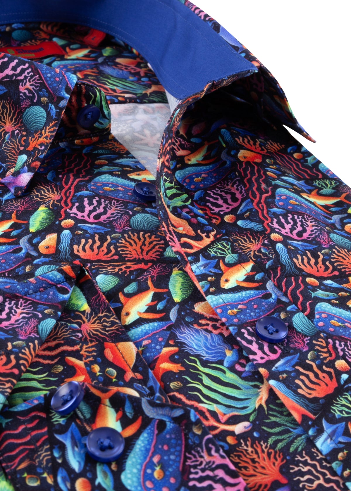 Tropical Fish and Corals | Mens Shirt with Fish Pattern
