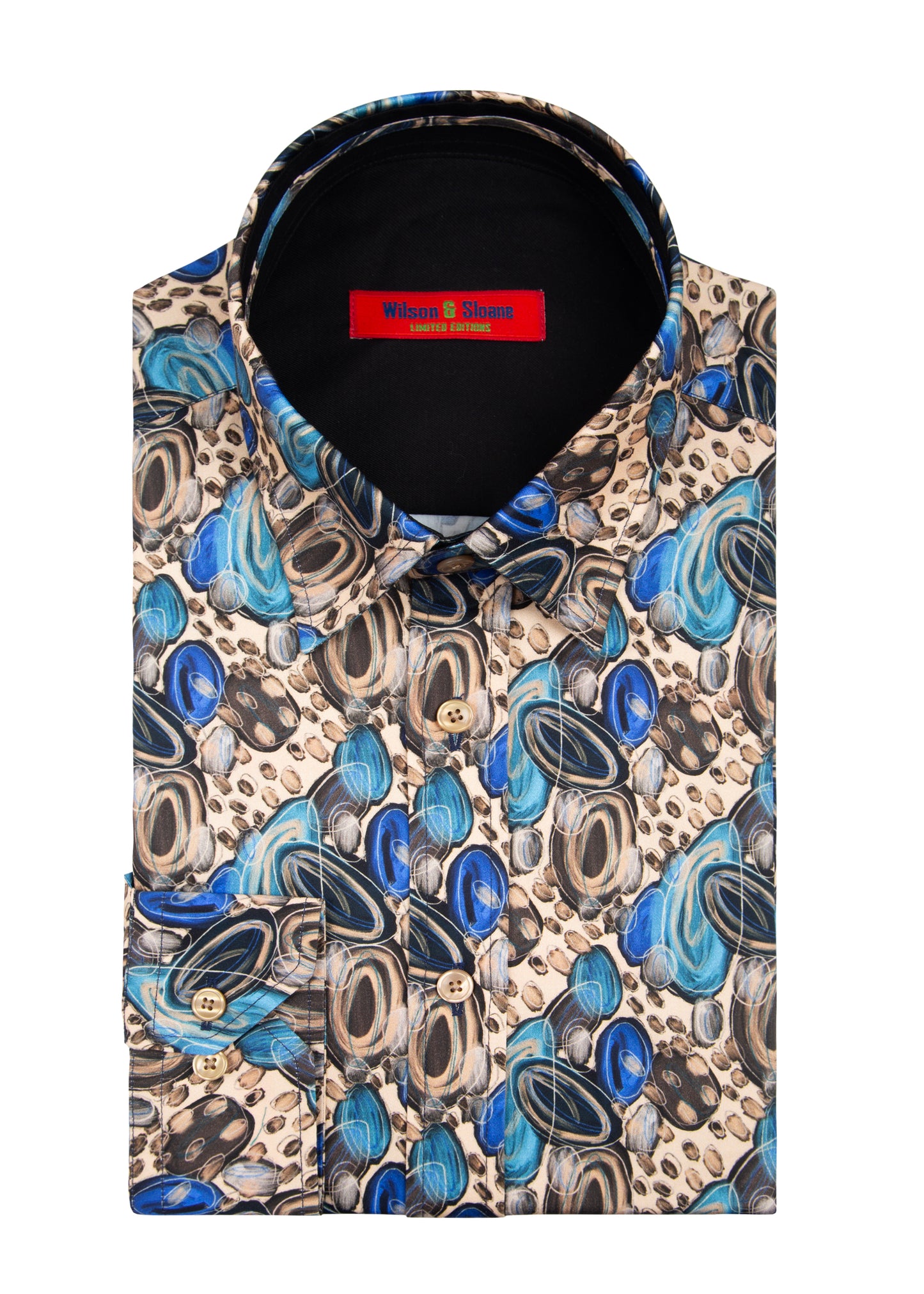 Mens Shirt with Fish Pattern | Oyster Print