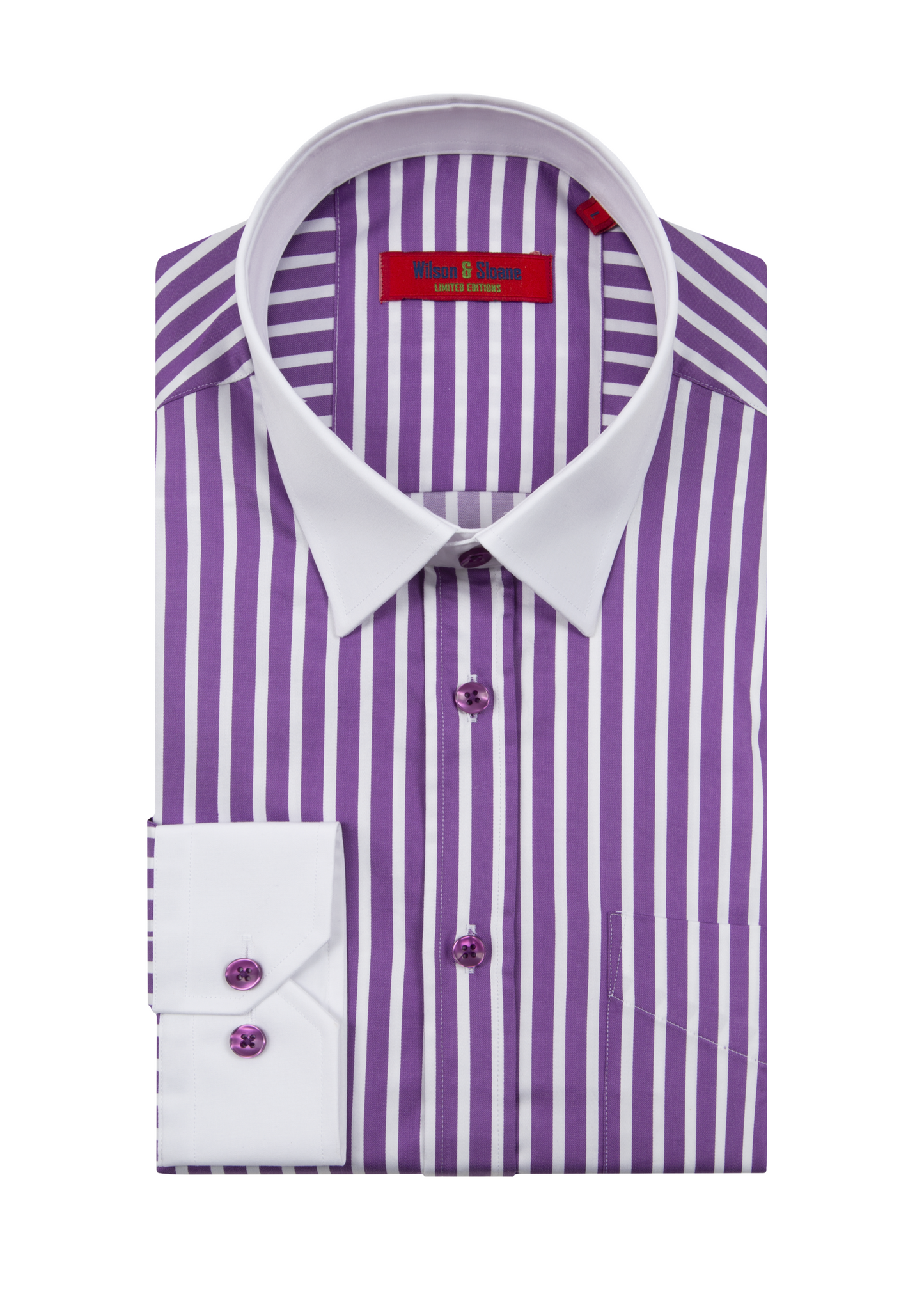 White Purple Stripe Shirt