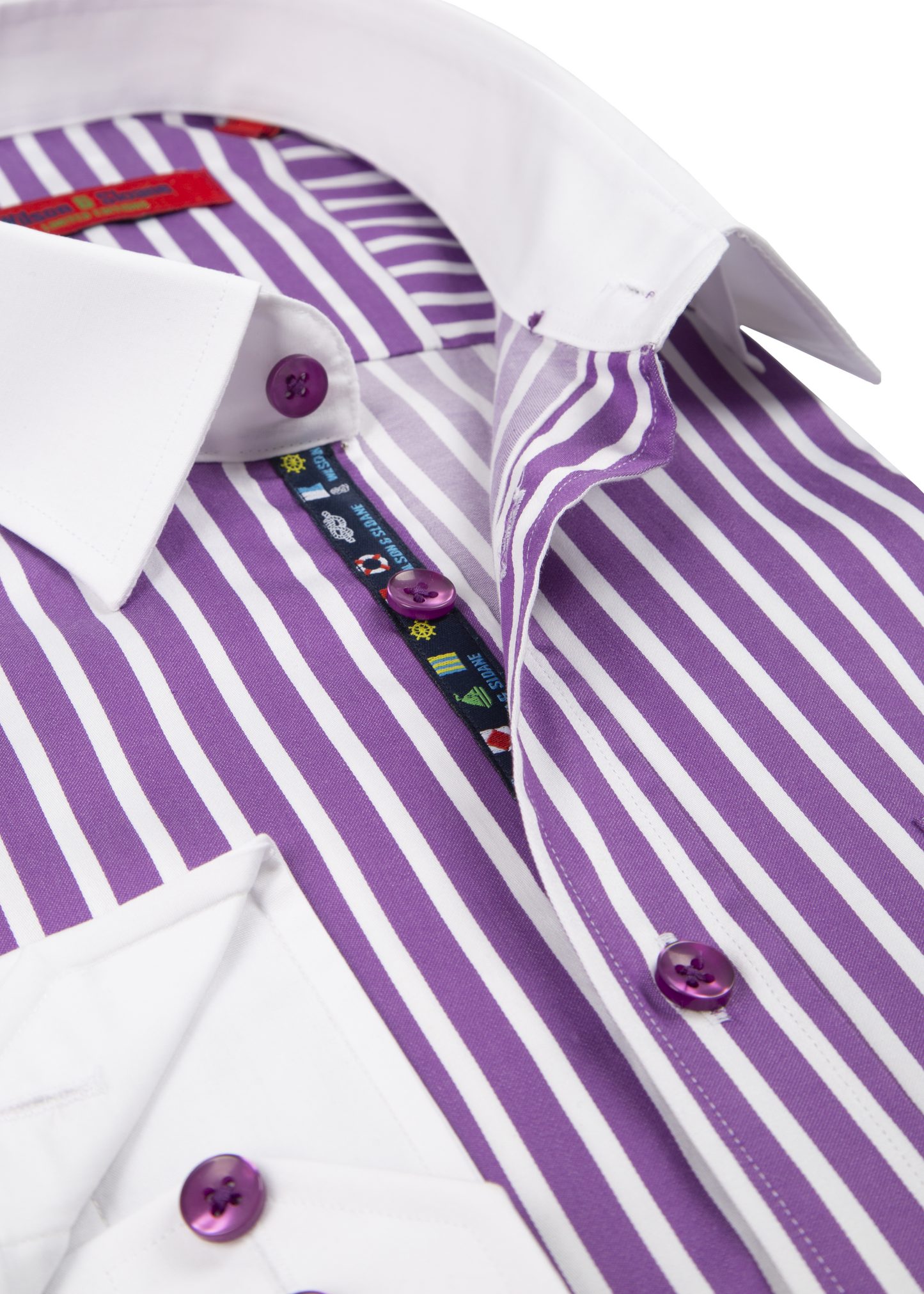 White Purple Stripe Shirt