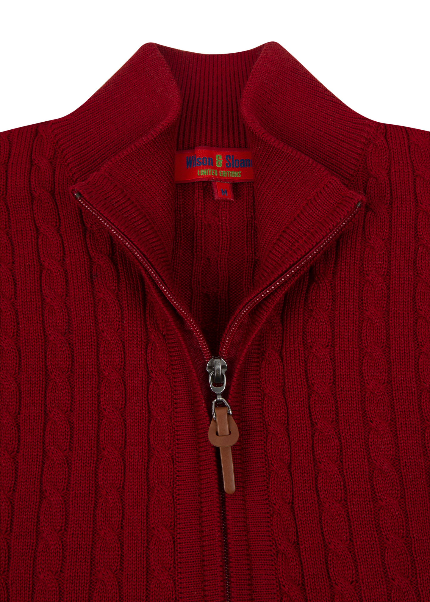 Claret Mildura Cable Knit Quarter-Zip Jumper