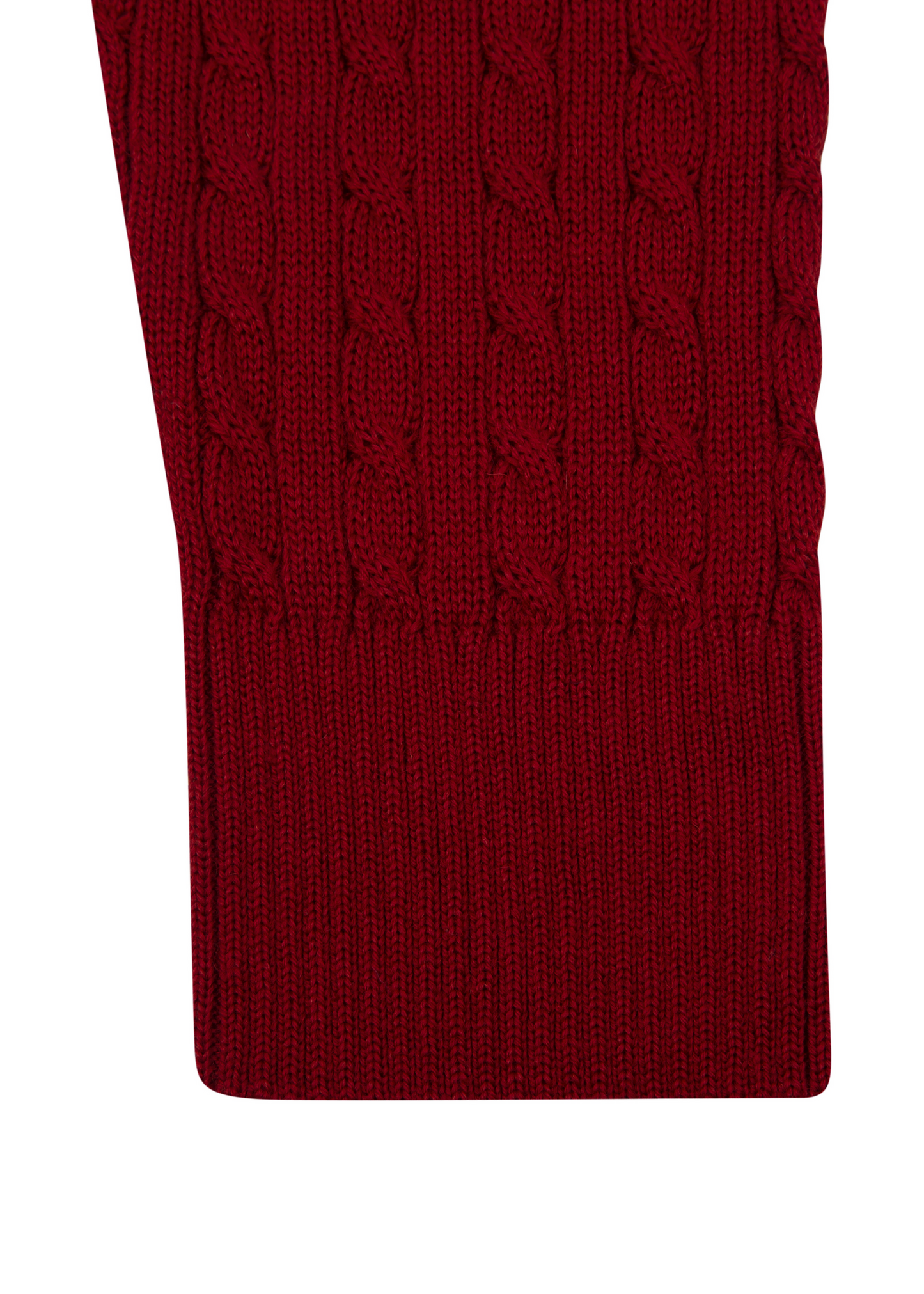 Men's Claret Red Mildura Wool Cable Knit Quarter-Zip Jumper