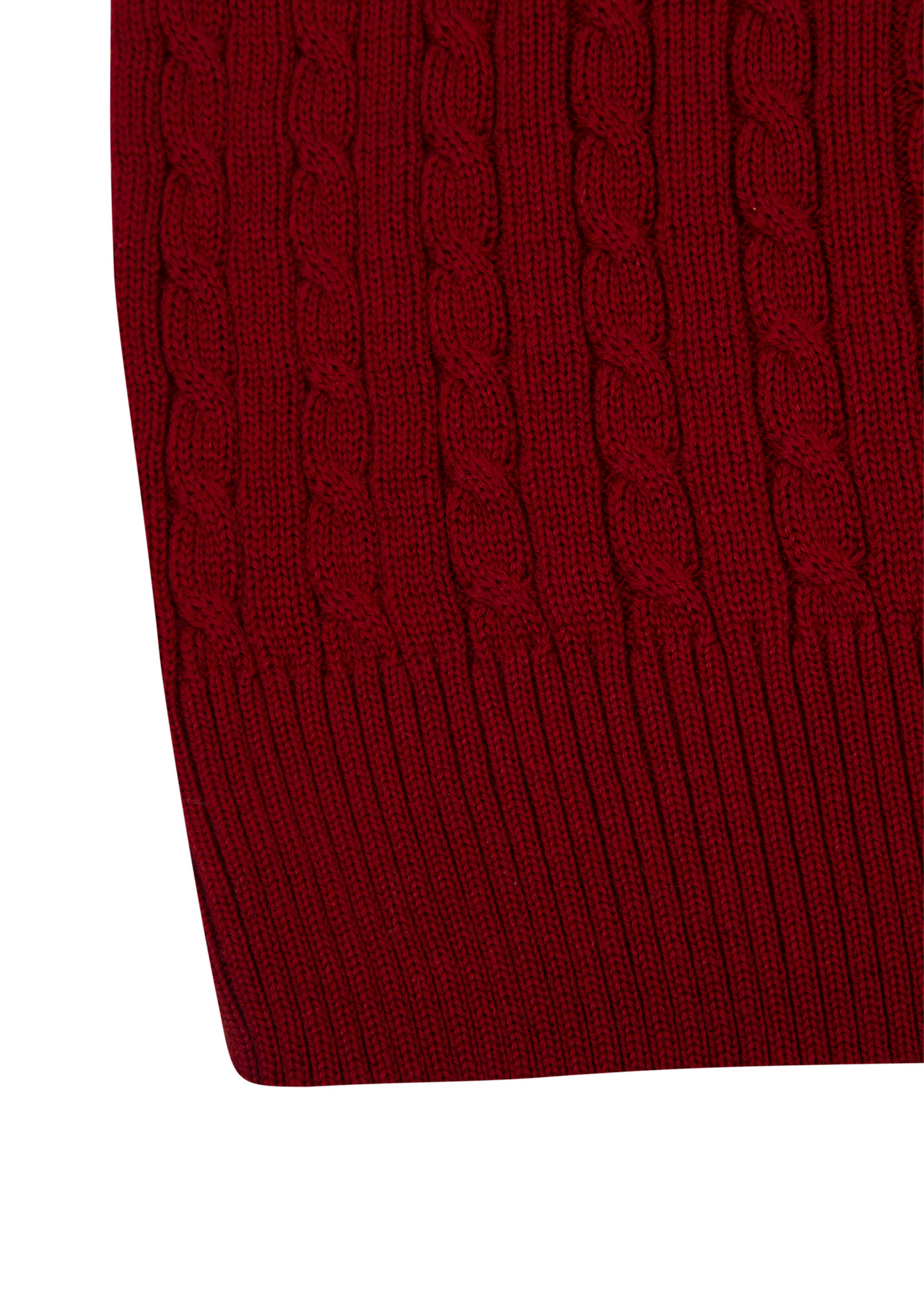 Claret Mildura Cable Knit Quarter-Zip Jumper