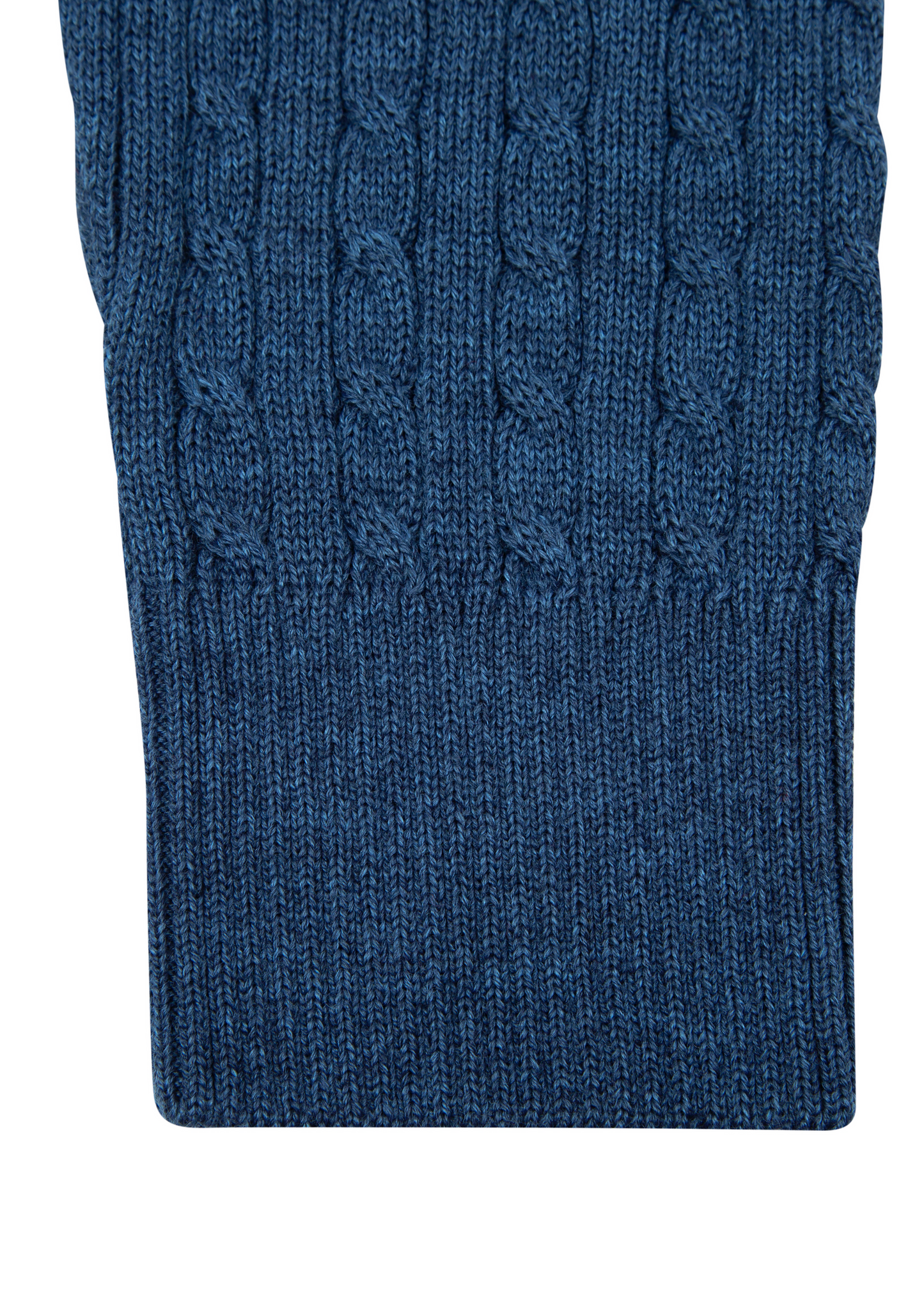 Men's Indigo Mildura Wool Cable Knit Crew Neck Jumper