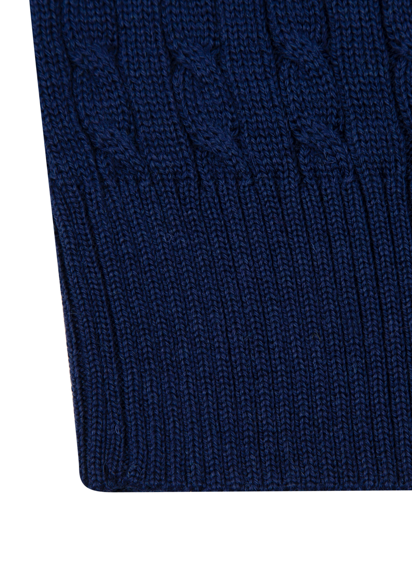 Men's Ink Blue Mildura Wool Cable Knit Crew Neck Jumper