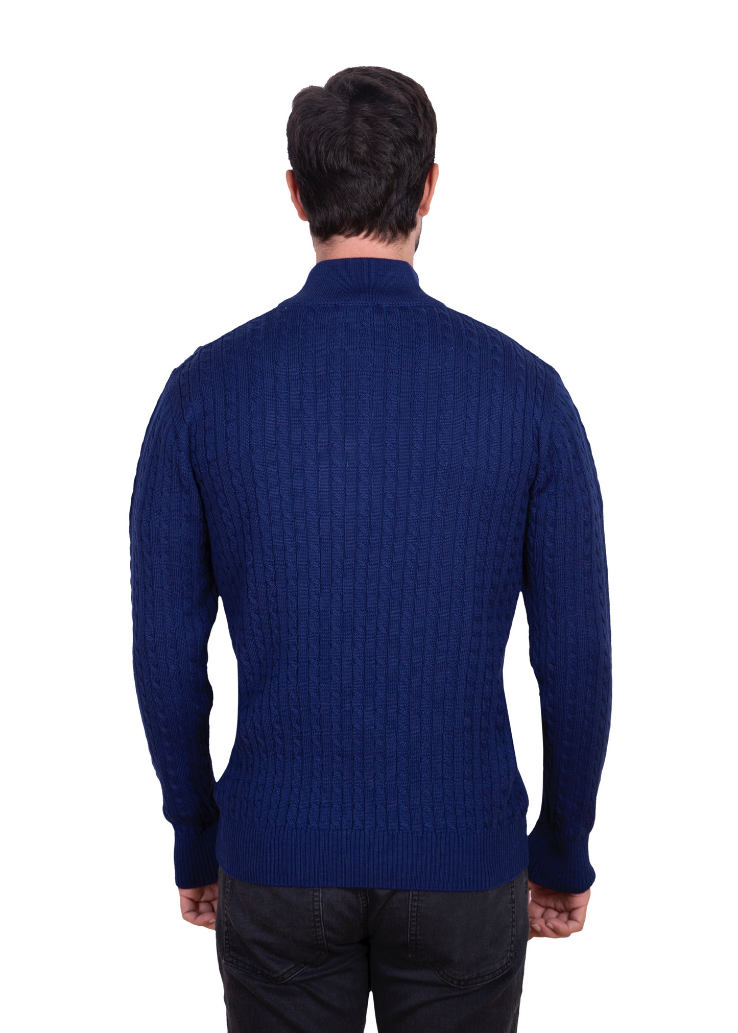 Ink Mildura Cable Knit Quarter-Zip Jumper