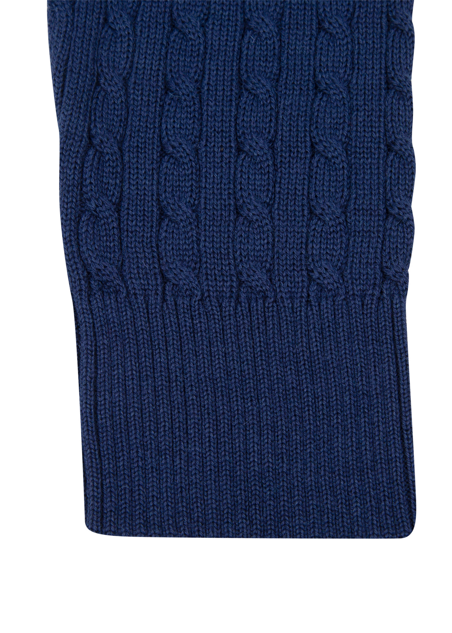 Men's Ink Blue Mildura Wool Cable Knit Quarter-Zip Jumper