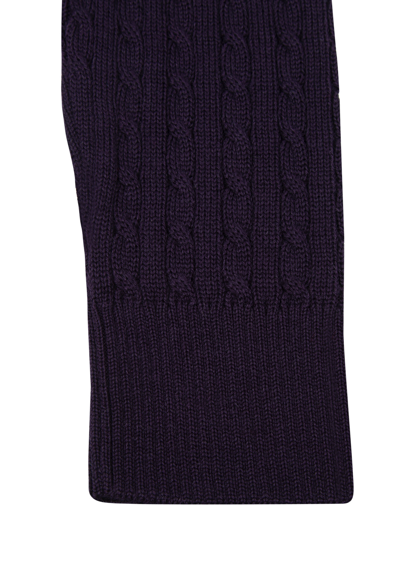 Men's Mulberry Purple Mildura WoolCable Knit Crew Neck Jumper