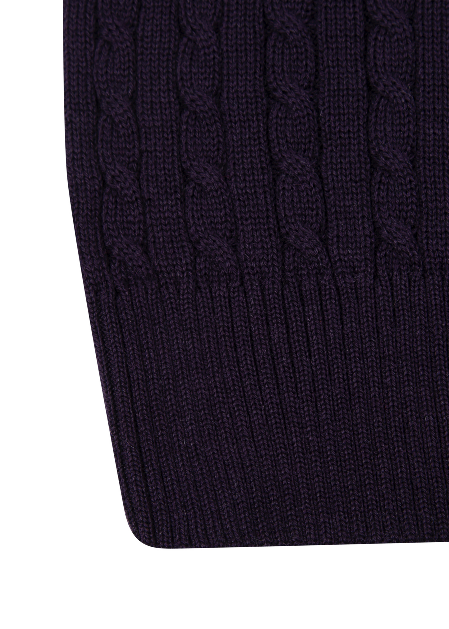 Men's Mulberry Purple Mildura WoolCable Knit Crew Neck Jumper
