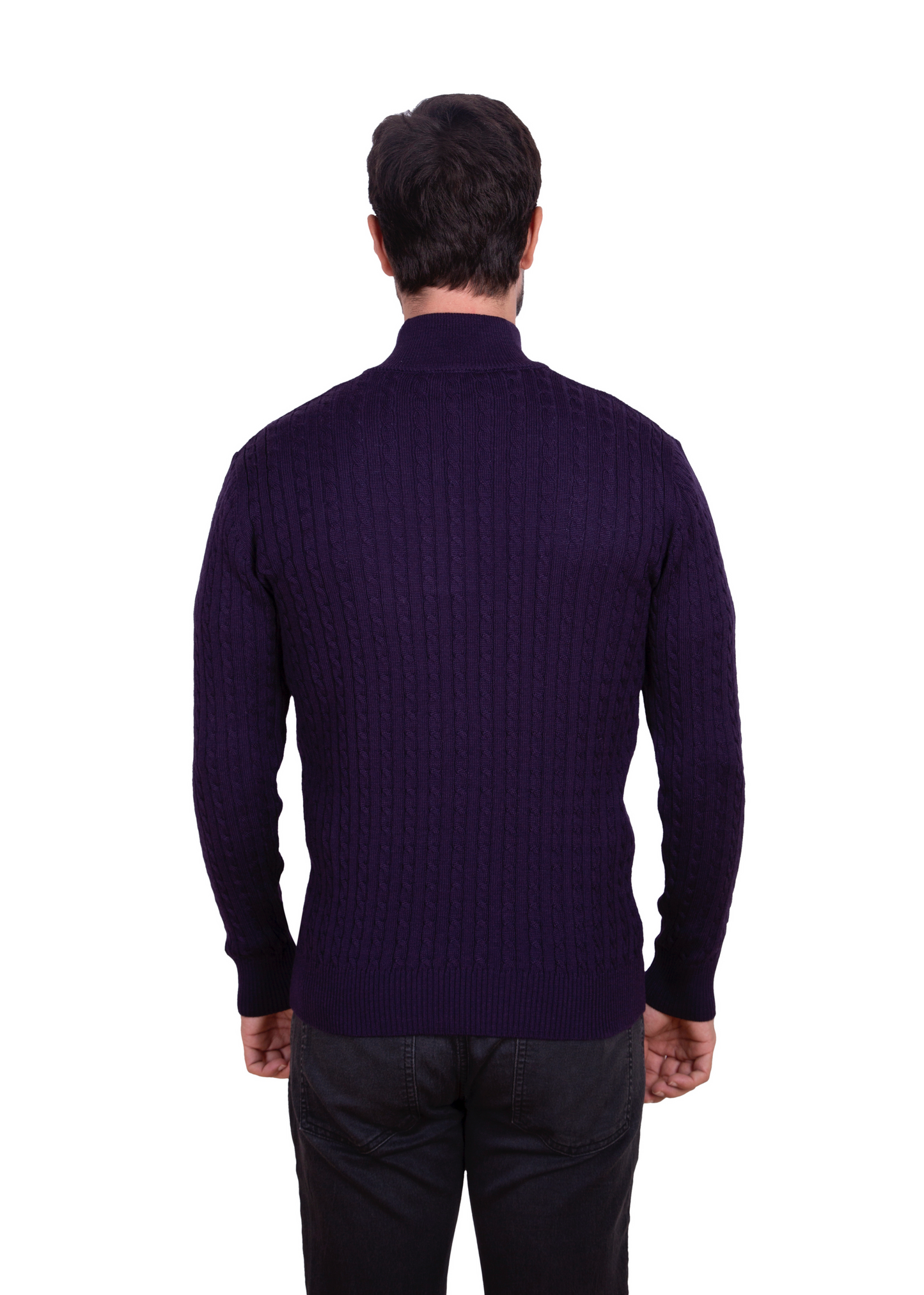 Claret Mildura Cable Knit Quarter-Zip Jumper