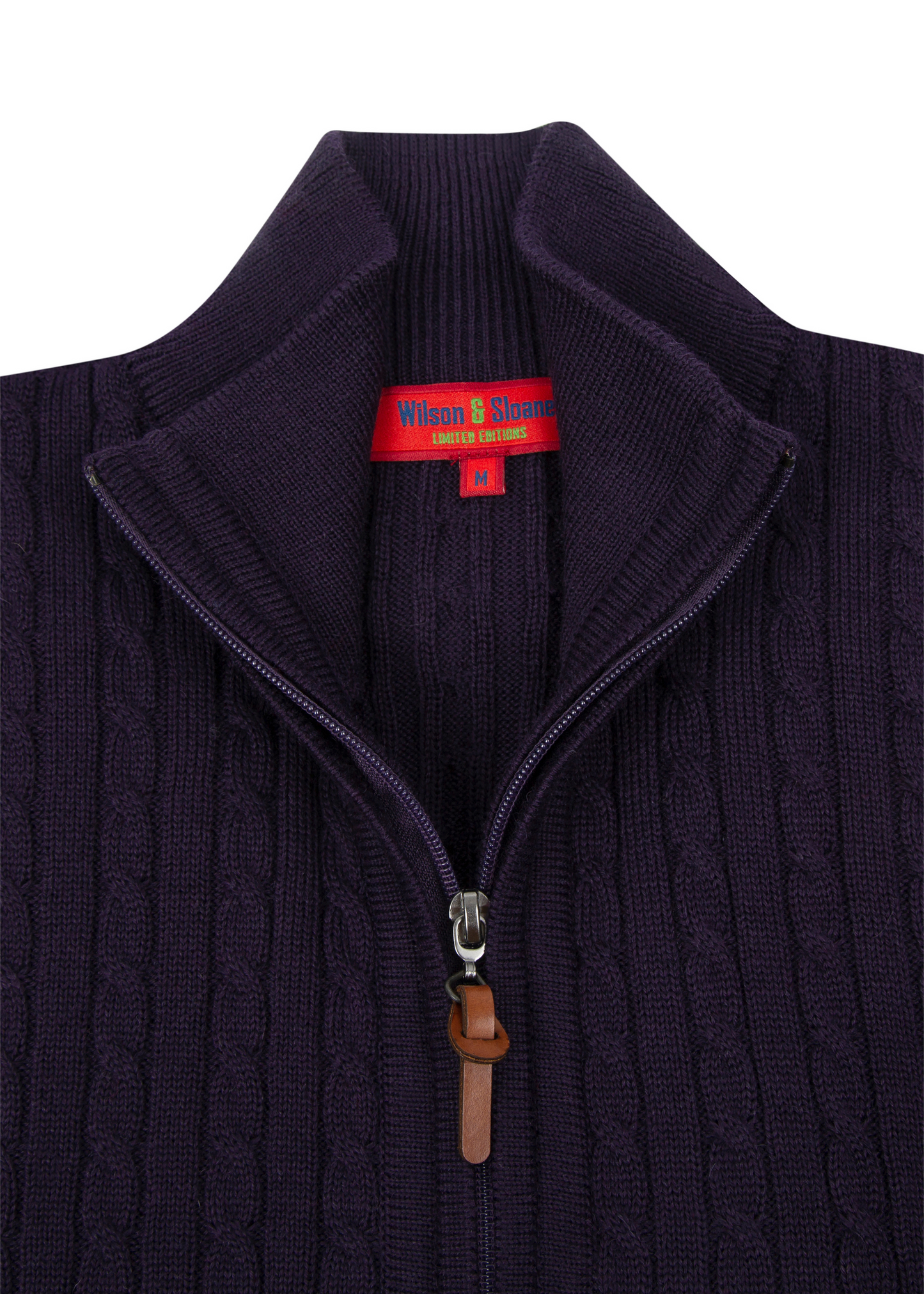 Claret Mildura Cable Knit Quarter-Zip Jumper