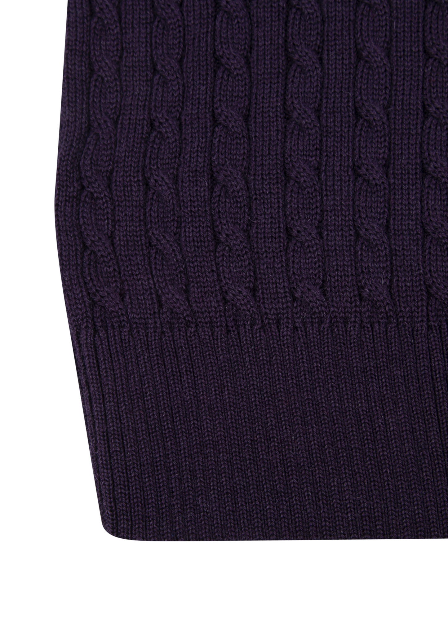 Men's Claret Red Mildura Wool Cable Knit Quarter-Zip Jumper