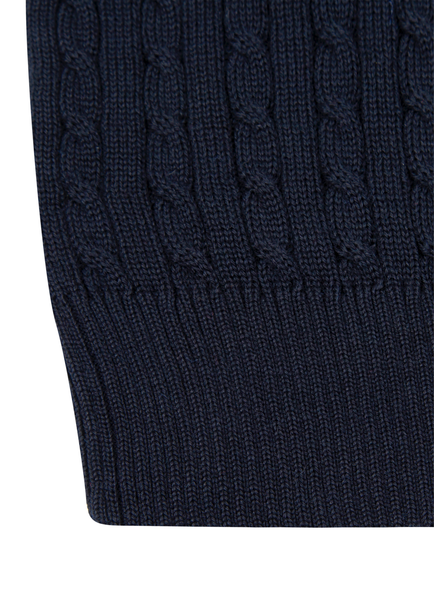 Men's Navy Blue Mildura Wool Cable Knit Crew Neck Jumper