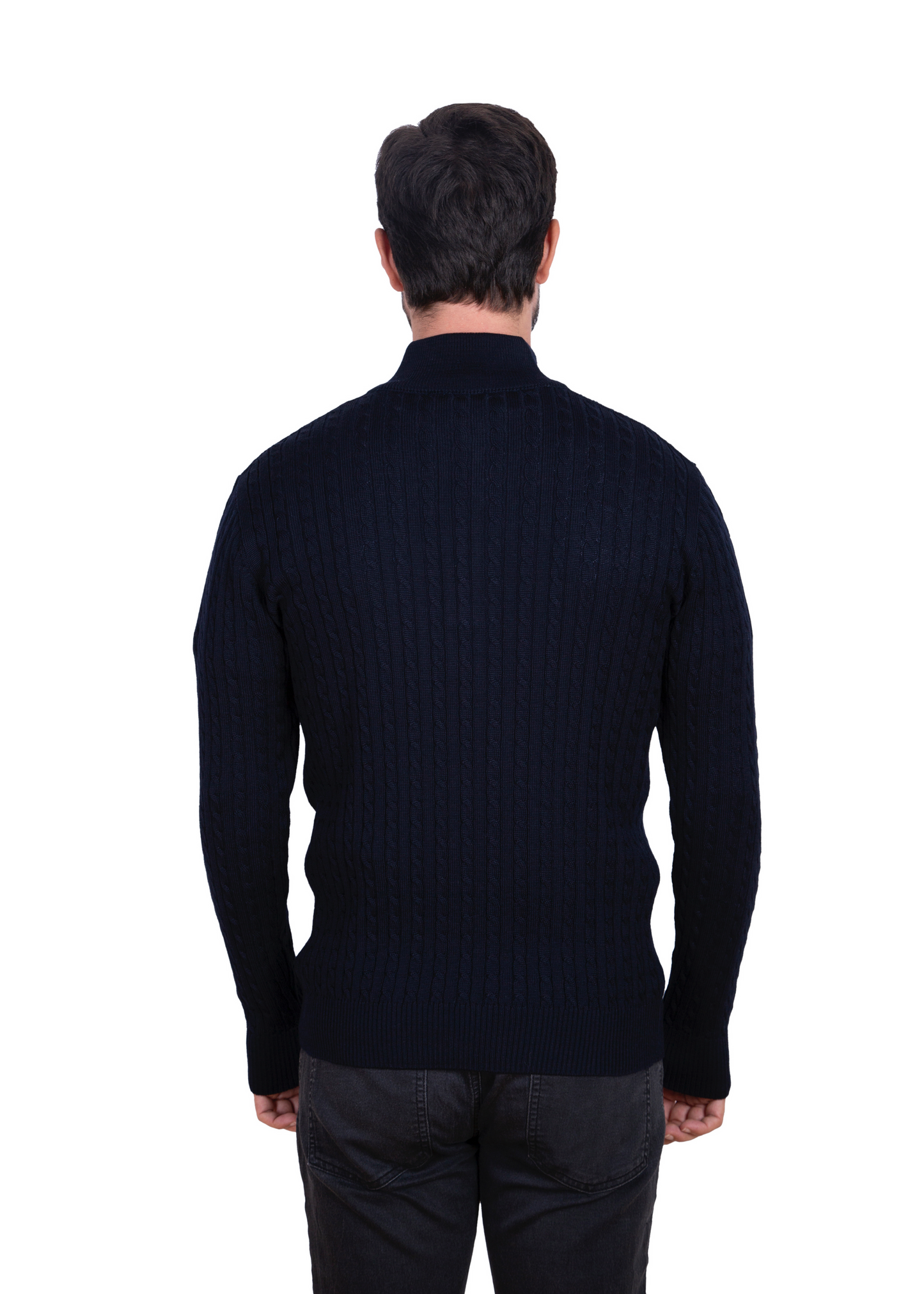 Claret Mildura Cable Knit Quarter-Zip Jumper