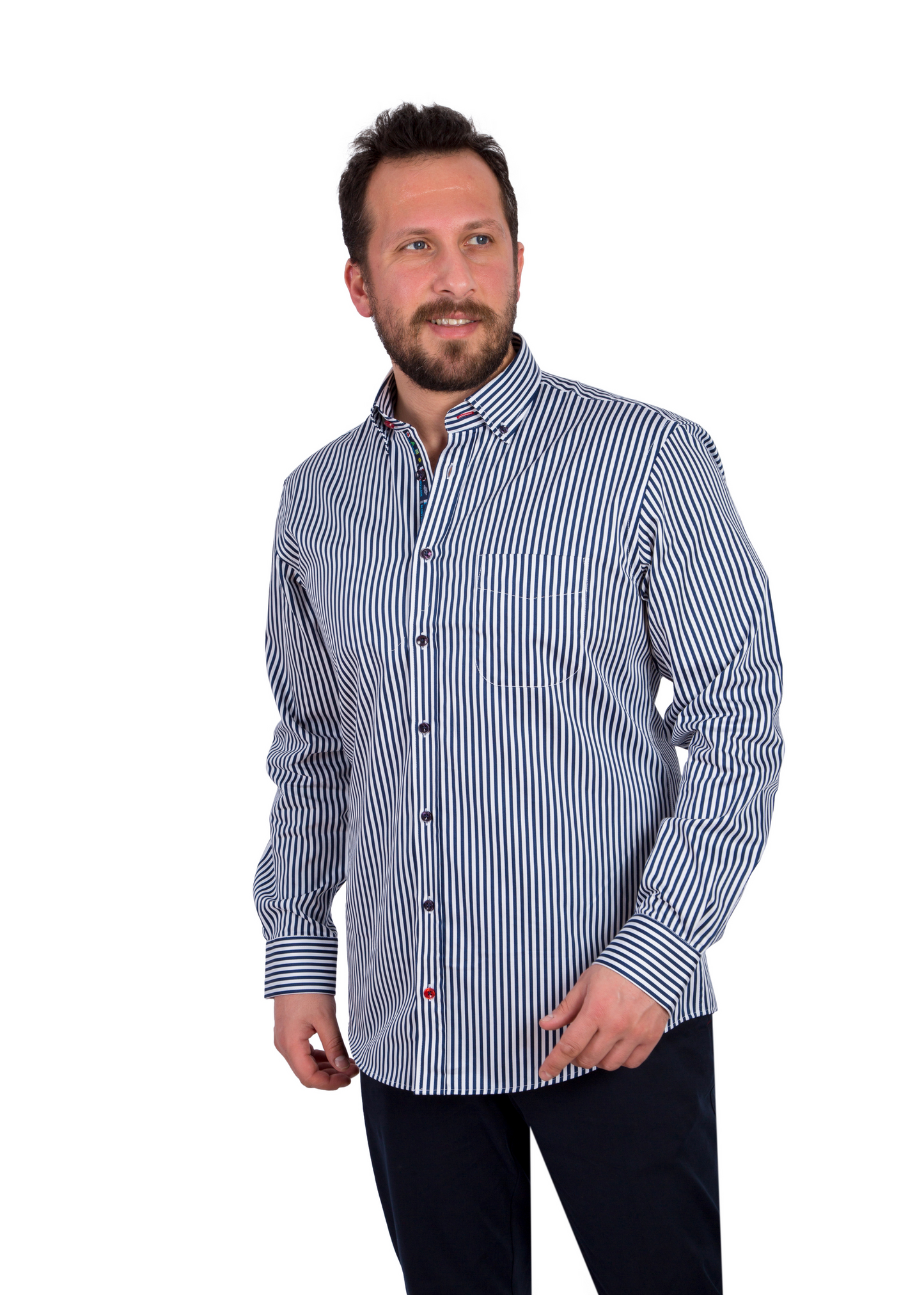Blue Striped Shirt | Navy Bengal