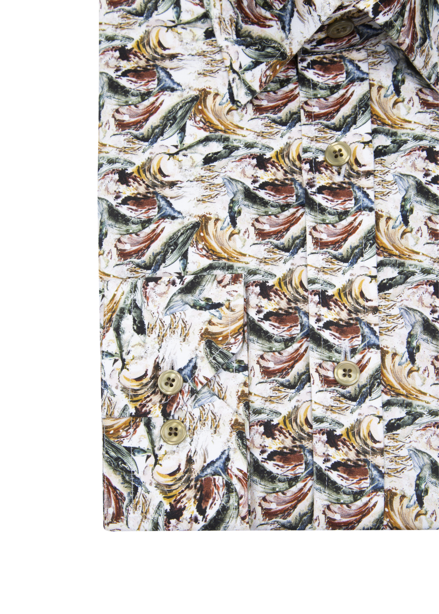 Mens Shirt with Fish Pattern | Ochre Dolphin Print