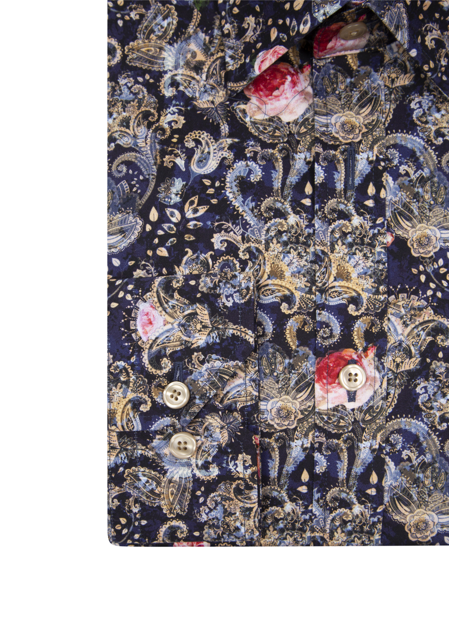 Paisley Print Floral Shirt Men