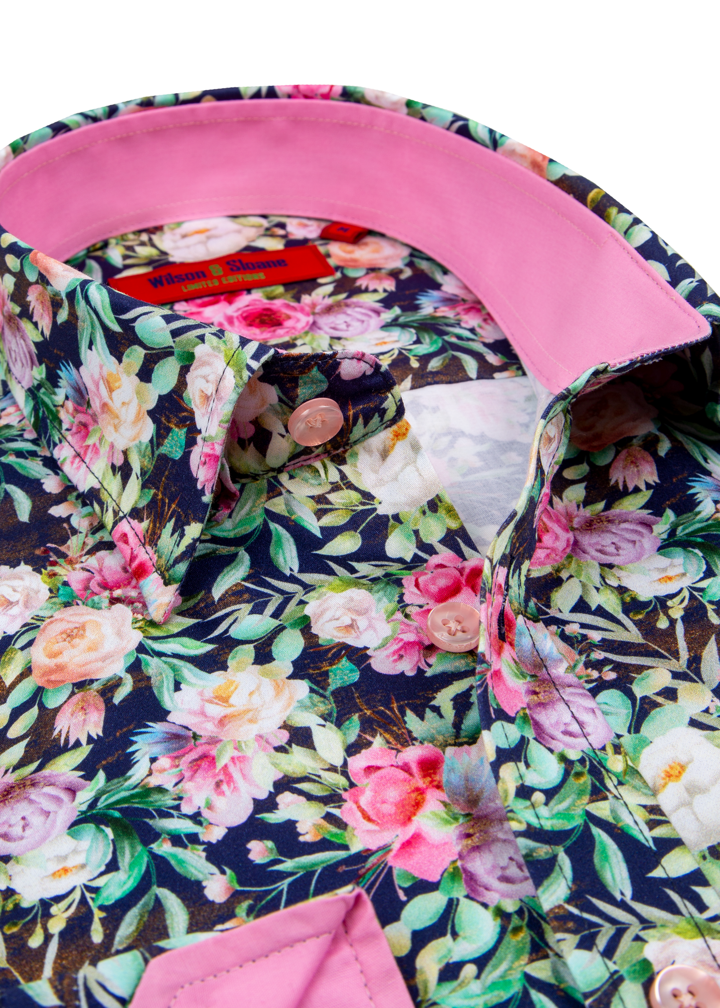 Navy Rose Floral Shirt Men