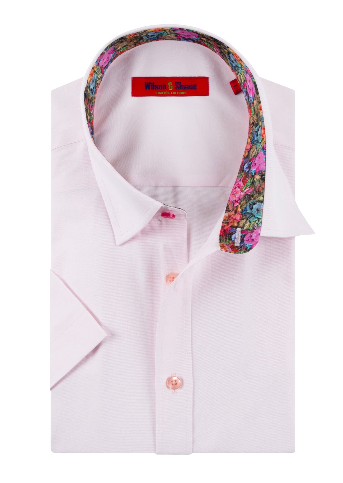 High Quality Men's Pink Shirt with Lining Detail