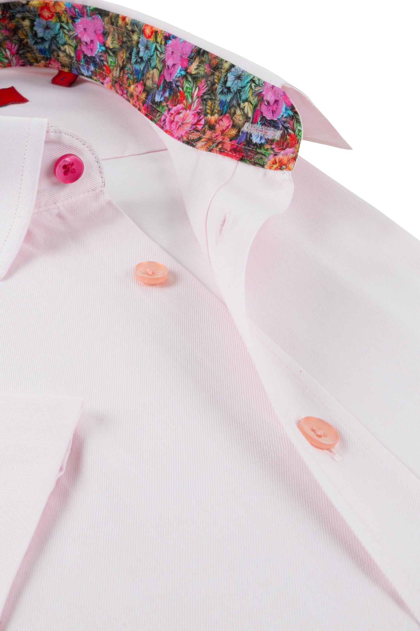 High Quality Men's Pink Shirt with Lining Detail