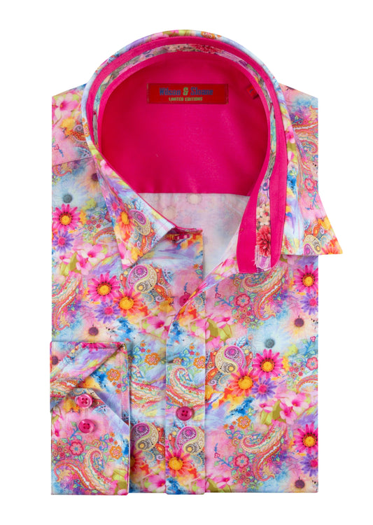 Pink Paisley Floral Shirt