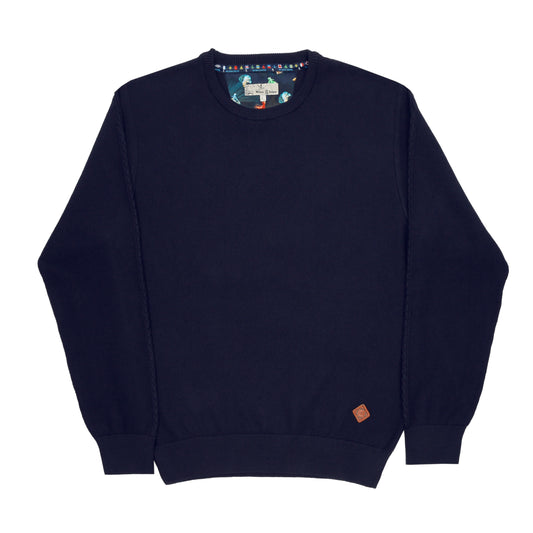 Navy Hitch Crew Neck Jumper