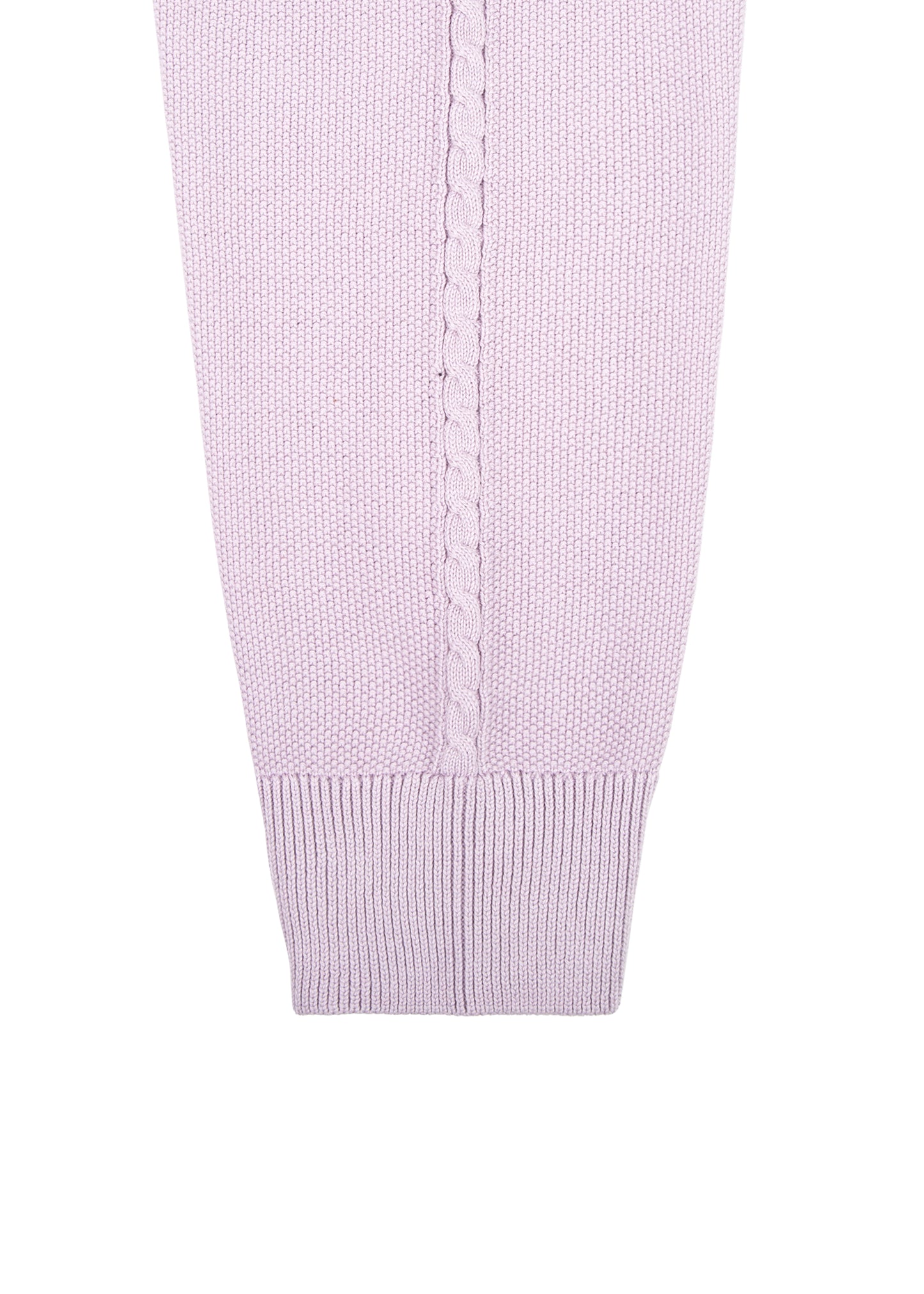 Lilac Knitted Long Sleeve Polo Shirt | Hitch Cotton