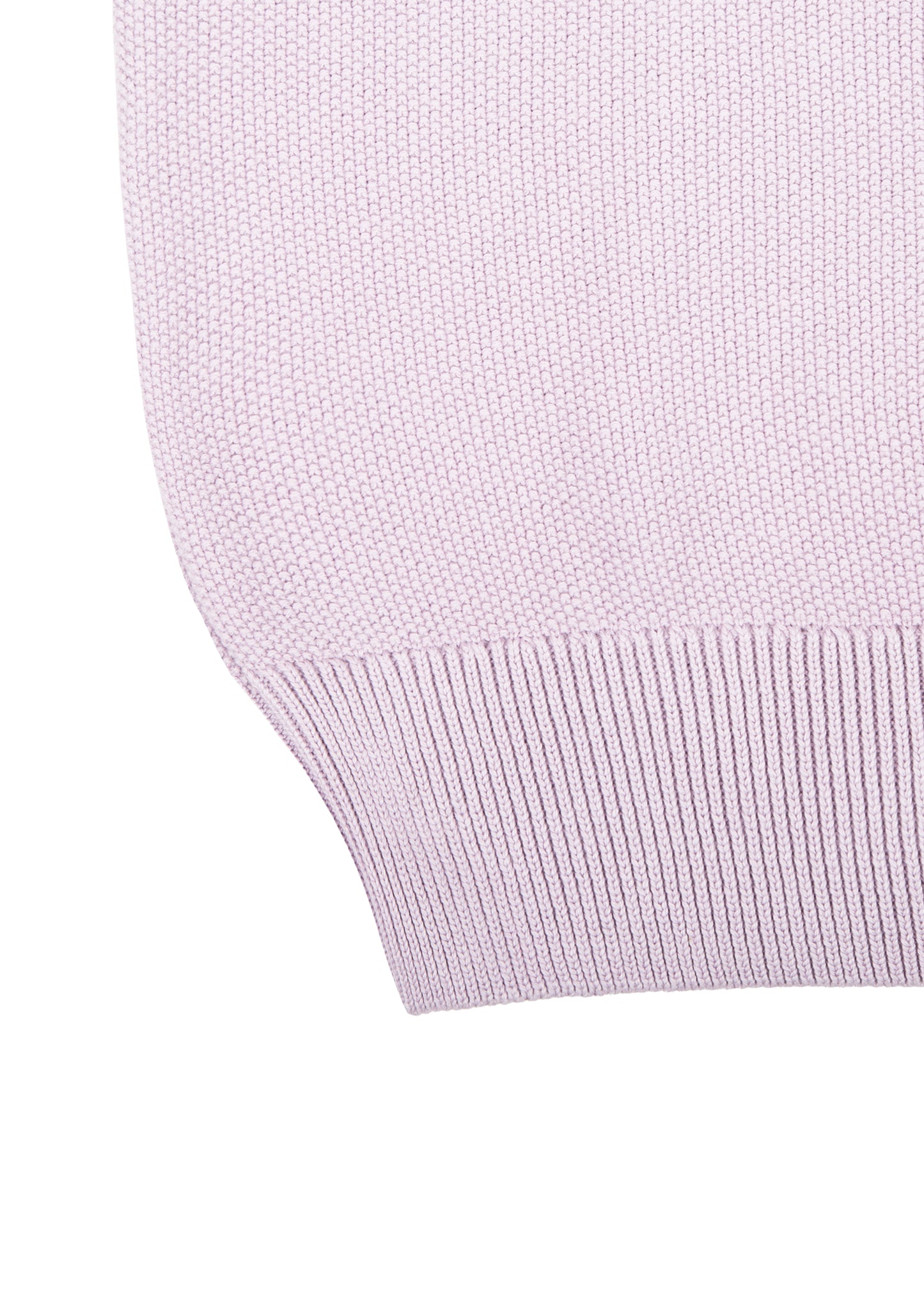 Lilac Knitted Long Sleeve Polo Shirt | Hitch Cotton