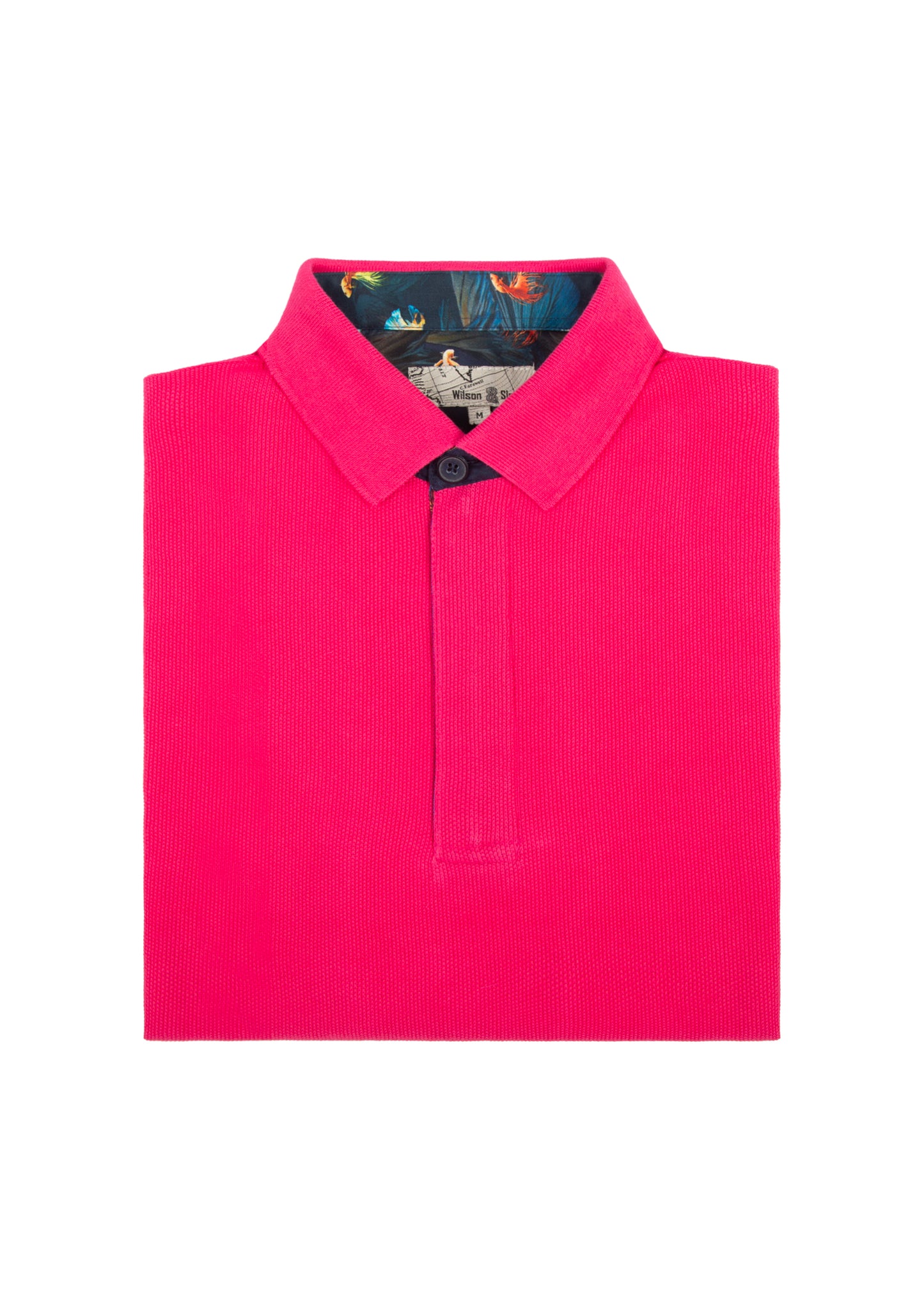 Fuchsia Hitch Polo Neck Quarter-Zip Short Sleeve Top