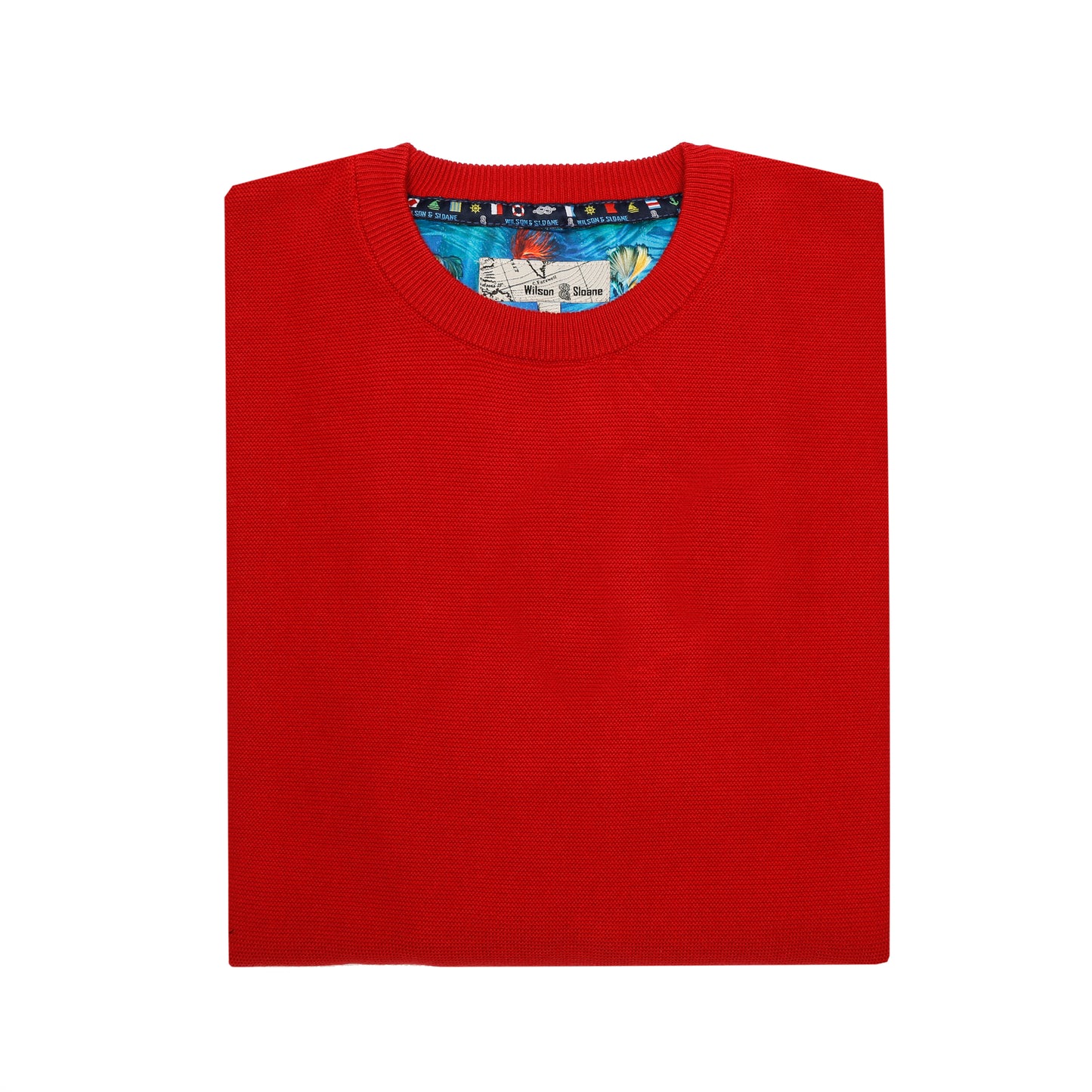 Red Fairway Crew Neck Jumper