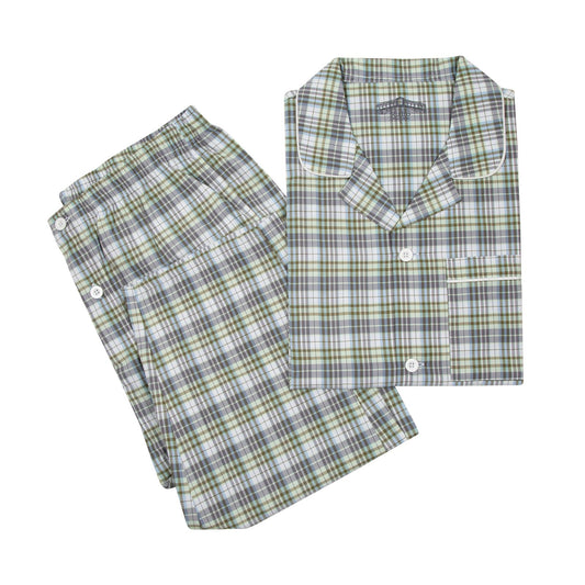 Men's Beige Check Pyjama Set