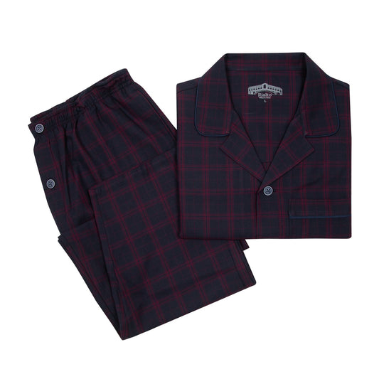 Men's Red Check Pyjama Set