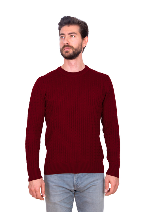Mens Red Crew Neck Jumpers