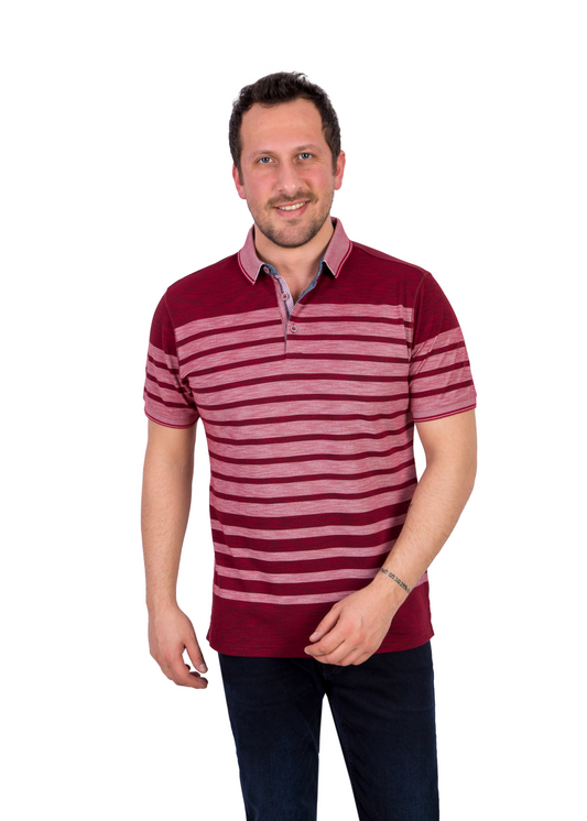 Men's Bordeaux Red Brace Polo Shirt