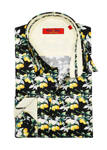 Lemon Print Shirt Mens